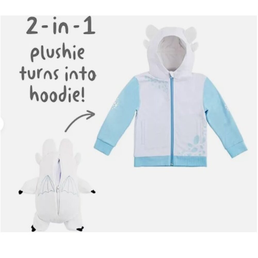 Cubcoats How To Train Your Dragon 2in1 Hoodie Glow in The Dark Plush Size 3 NWT